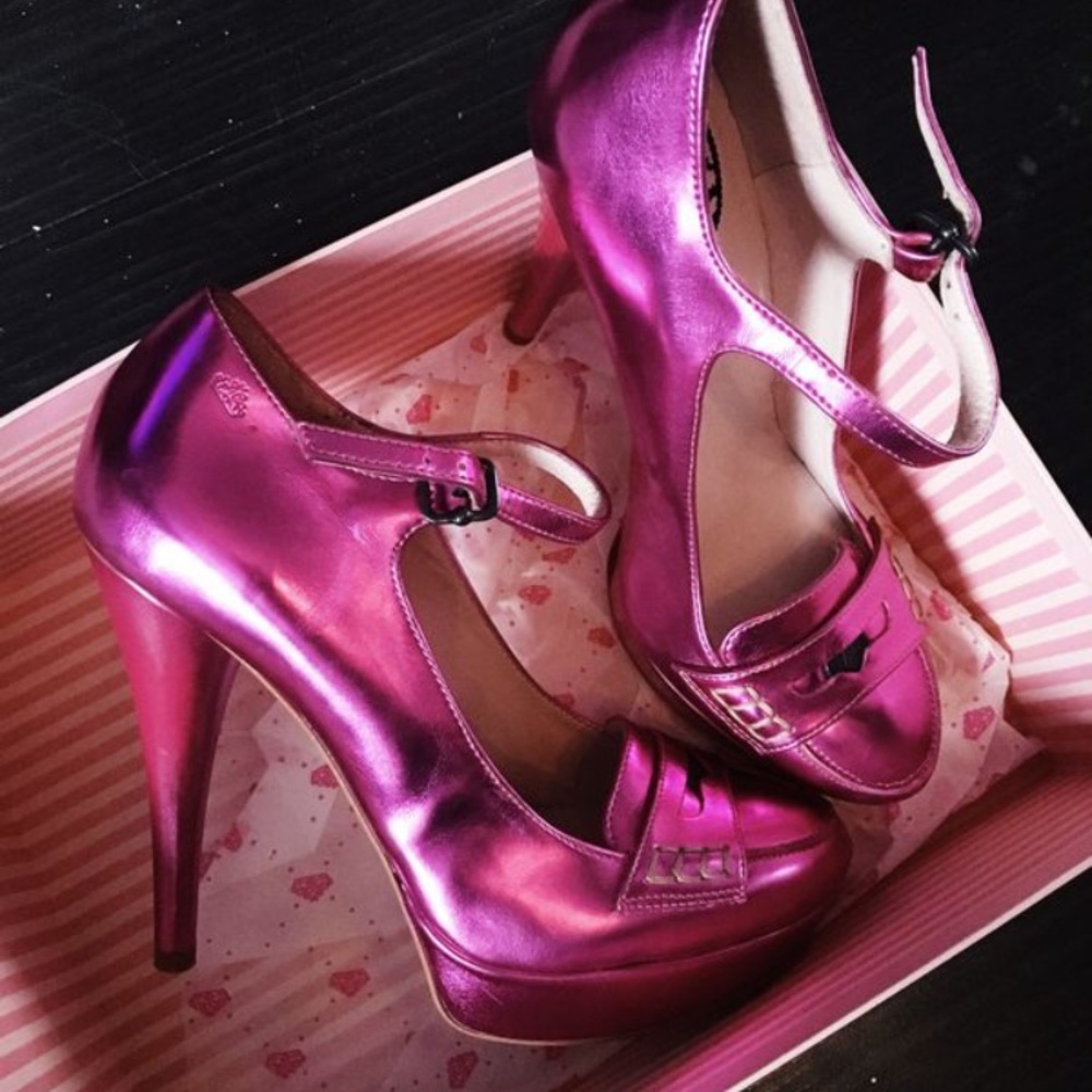 Pink metallic Fornarina pumps heels shoes